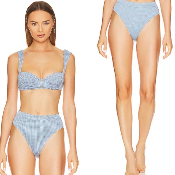 Tularosa Other - Tularosa Kacy Top and High Waist Bottom in Blue & White